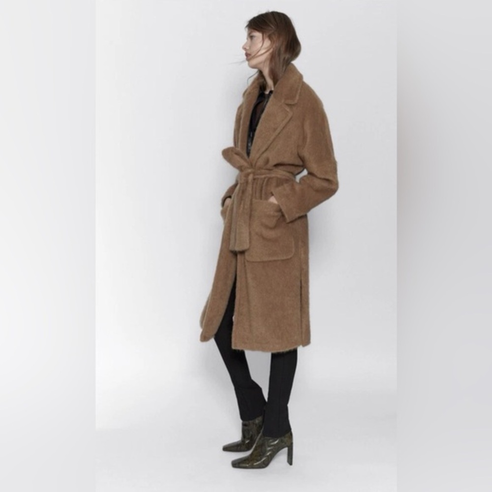 Zara Fuzzy Belted Robe Coat
